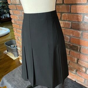 Rafaella Pleated Black A-Line Skirt